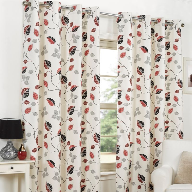 April Curtains (66" Width x 90" Drop) - Red